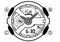 how to adjust time on g shock digital