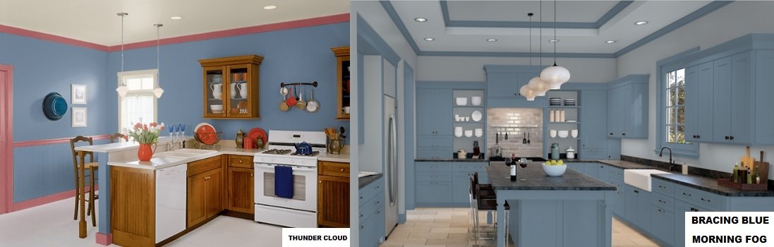 blue gray paint kitchen