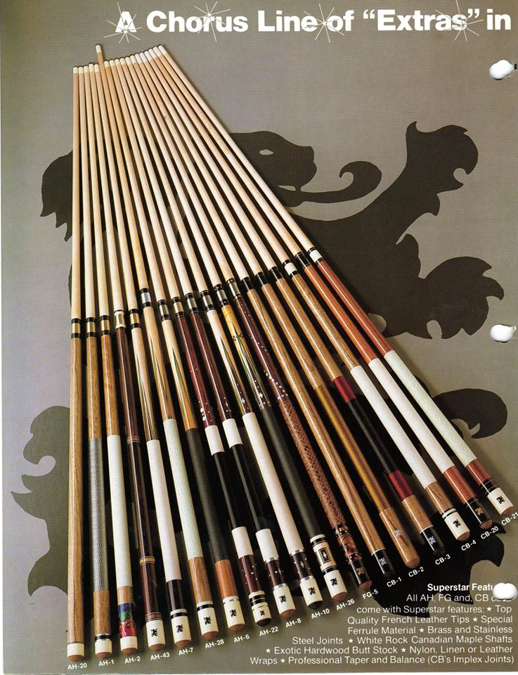 Chorus Line Pool Cues