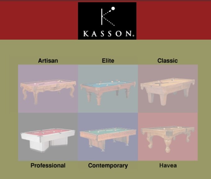 kasson pool tables categories