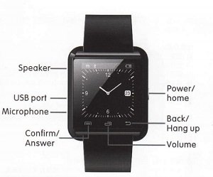 u8 bluetooth smart watch manual instructions