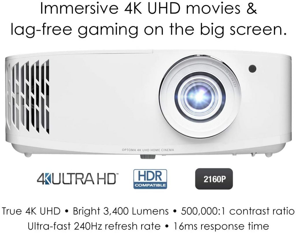 Optoma UHD50X True 4K UHD Projector for Movies & Gaming