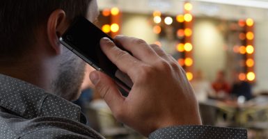 man talking on phone