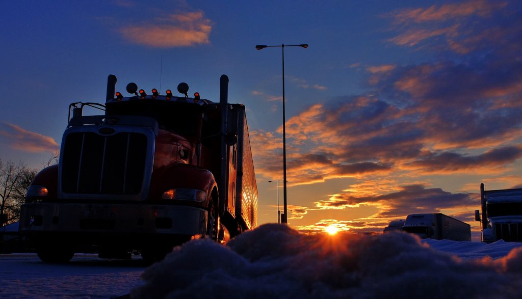 truck sunset