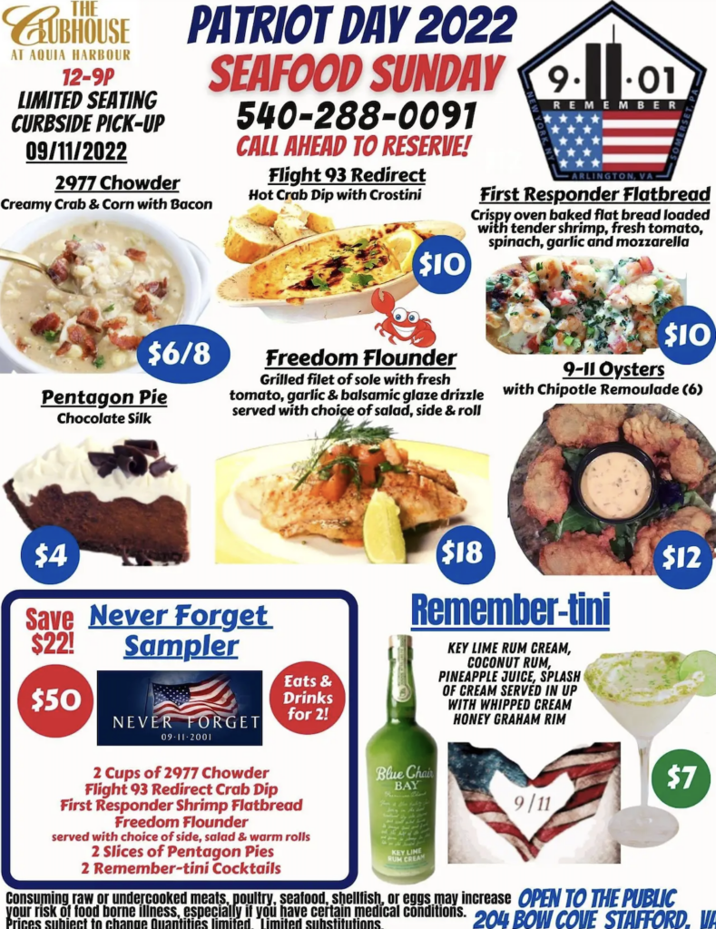 9/11-themed menu